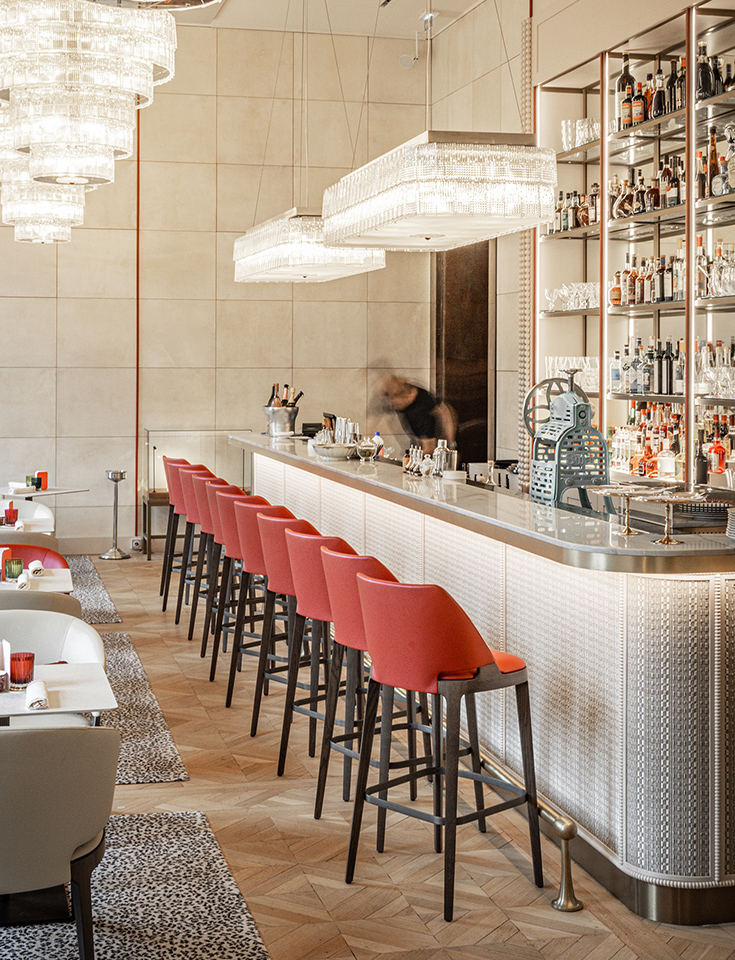 Fabrication française - agencement d'un bar de restaurant